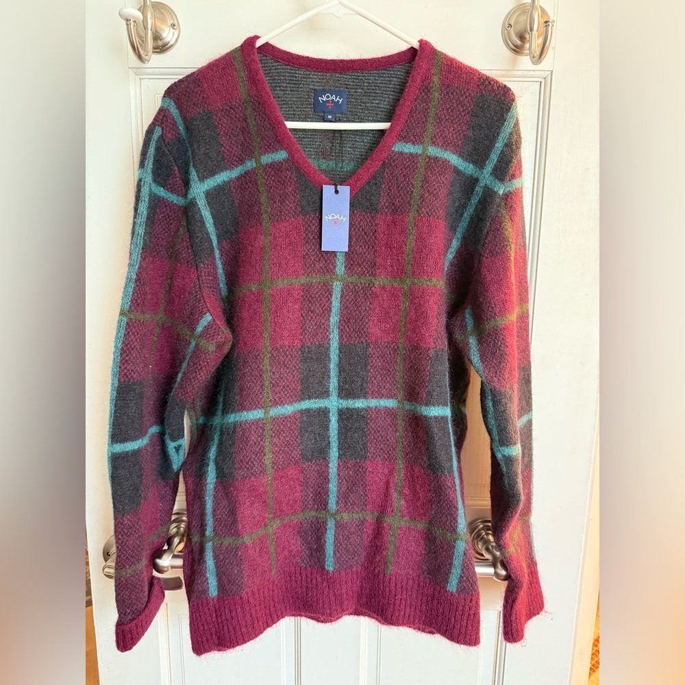 Noah NYC Mohair plaid sweater